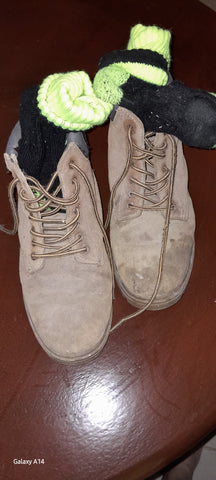 Worn Tradie Boots Size 9