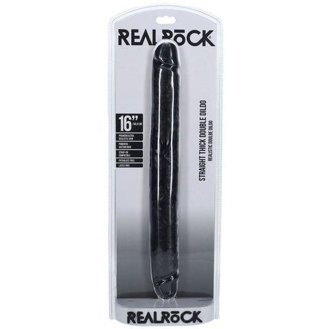 REALROCK 16inch Thick Double Dildo - Black