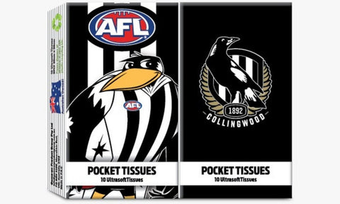 COLLINGWOOD MAGPIES POCKET TISSUES