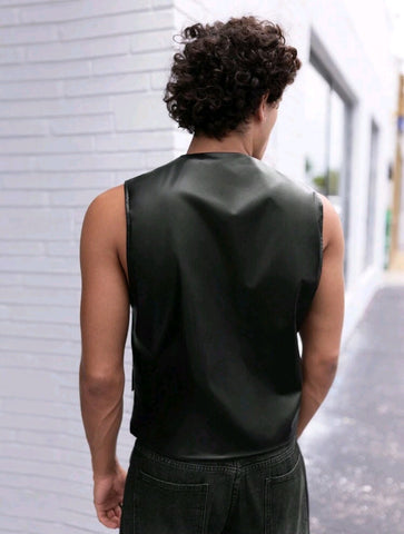 Black Leather Vest