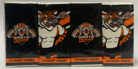 WESTS TIGERS POCKET TISSUES