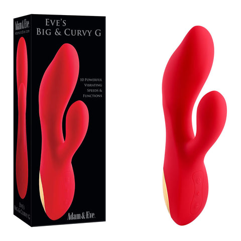 BIG AND CURVY G VIBRATOR- Red USB Rechargeable Rabbit Vibrator