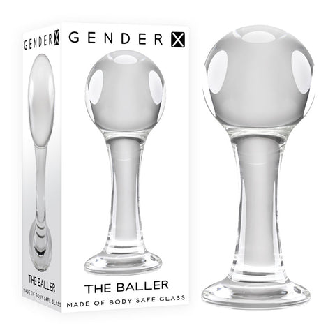 X THE BALLER - Clear Glass 11 cm Anal Plug