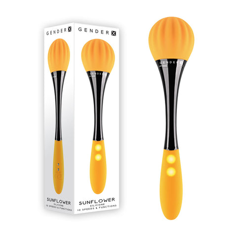 X SUNFLOWER - Yellow 20 cm USB Rechargeable Massage Wand