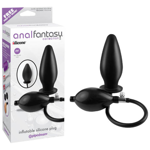 Inflatable Silicone Plug - Black 10.8 cm (4.25'') Inflatable Butt Plug