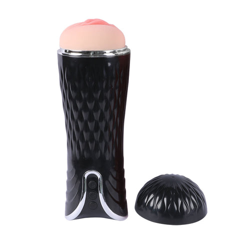 Masturbation Cup Vibrating  Masturbator-Black