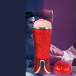 Masturbation Cup Vibrating  Masturbator-Red
