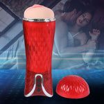 Masturbation Cup Vibrating  Masturbator-Red