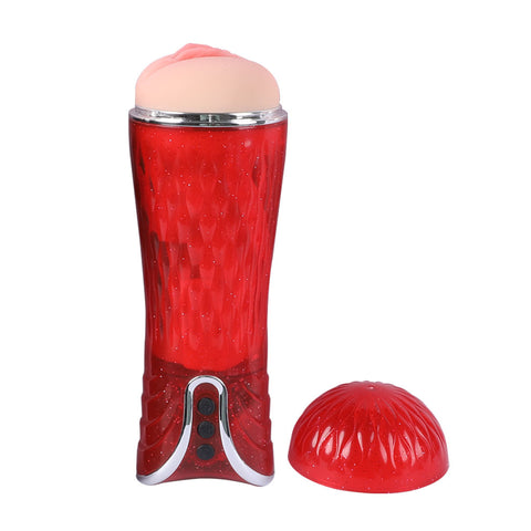 Masturbation Cup Vibrating  Masturbator-Red